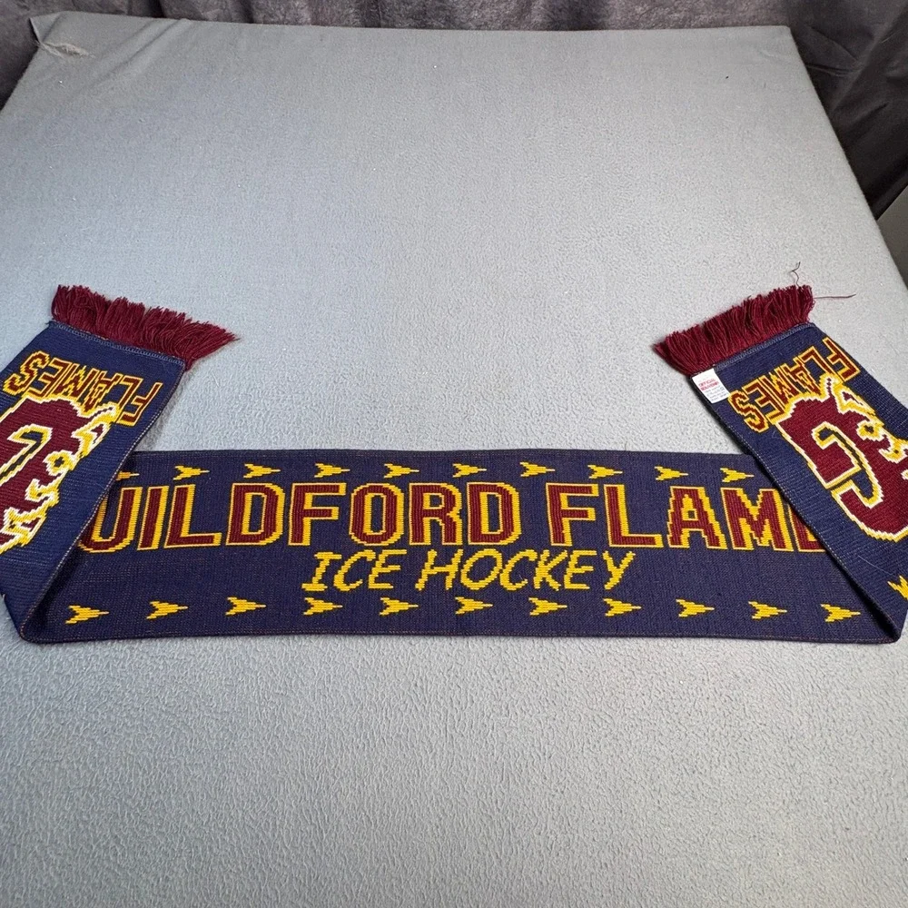 Guildford Flames Ice Hockey Scarf Galaxy Sports Official Souvenir Knit Navy Blue